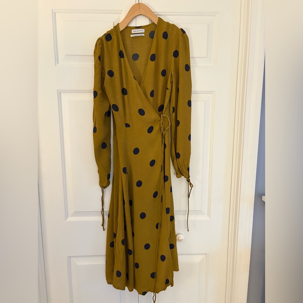 Urban Outfitters Mustard and Black Polka Dot Dress